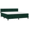 vidaXL Pat box spring cu saltea, verde &icirc;nchis, 160x200 cm, catifea