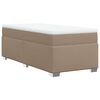 vidaXL Pat box spring cu saltea, cappuccino, 80x200 cm piele ecologică
