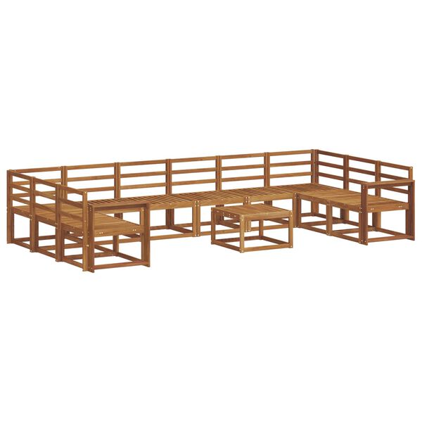 vidaXL Set de canapele de exterior 11 pcs natural Lemn Solid de Acacia