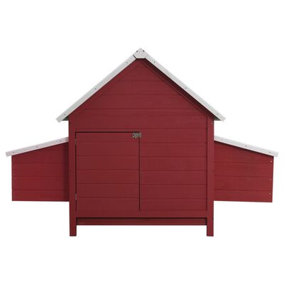 vidaXL Coteț pentru păsări, roșu, 157 x 97 x 110 cm, lemn
