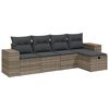 vidaXL Set canapele de grădină cu perne, 5 piese gri deschis poliratan