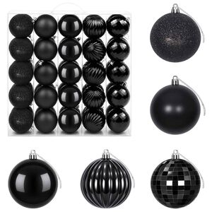 vidaXL Set de globuri de Crăciun 50 buc. Negru 8 cm Polistiren
