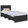 vidaXL Cadru de pat cu headboard Negru 80 x 200 cm Lemn prelucrat
