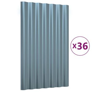 vidaXL Panouri de acoperiș 36 buc. oțel galvanizat gri 60x36 cm