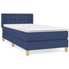 vidaXL Pat box spring cu saltea, albastru, 90x190 cm, textil
