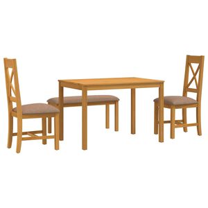 vidaXL Set de dining 4 buc. Gri Lemn de stejar masiv
