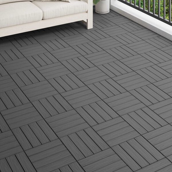 vidaXL Plăci pentru Deck 11 pcs Negru 30 x 30 cm Lemn compozit
