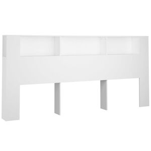 vidaXL Tăblie de pat cu dulap, alb, 220x18,5x104,5 cm