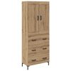 vidaXL Bufet 2 buc. Stejar Artizanal 69,5 x 34 x 180 cm Lemn prelucrat