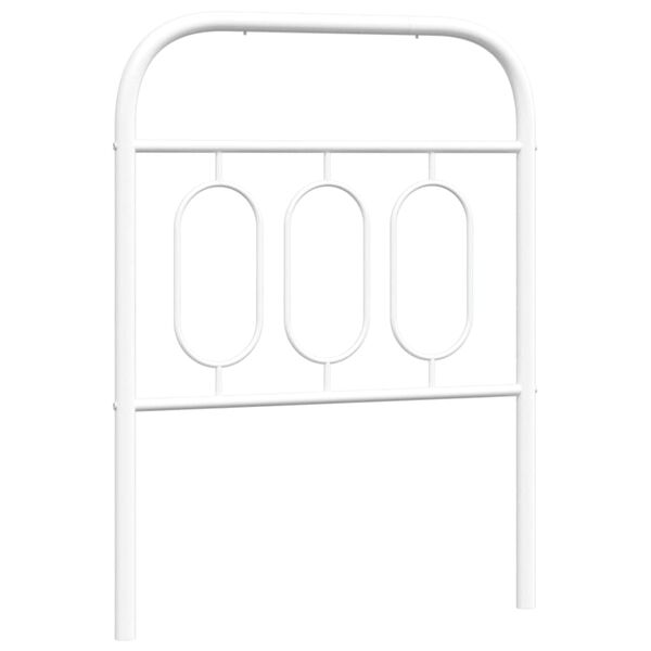 vidaXL Tăblie de pat metalică, alb, 75 cm