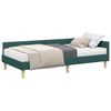 vidaXL Cadru de pat colțar cu saltea 2 buc. Verde &icirc;nchis 100 x 200 cm