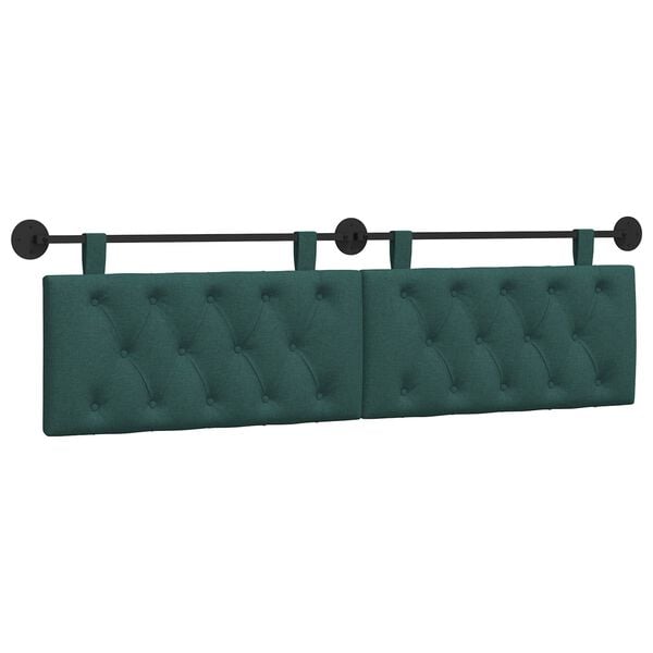 vidaXL Cap de pat suspendat Verde &icirc;nchis 190 x 55 x 7 cm țesătură
