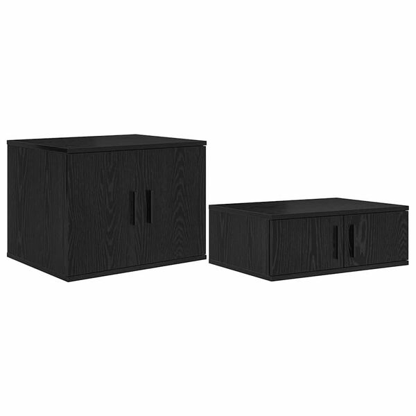 vidaXL Dulap de depozitare 2 pcs Stejar Negru 108 x 41 x 40 cm