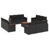 vidaXL Set mobilier de grădină cu perne, 13 piese, negru, poliratan