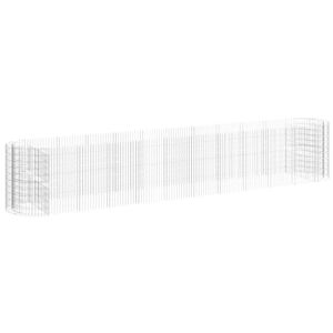 vidaXL Strat &icirc;nălțat gabion, 600x100x100 cm, fier galvanizat