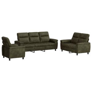 vidaXL Set de canapea 3 pcs Maro Piele Suedată Sintetică