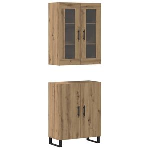 vidaXL Bufet 2 buc. stejar artizanal 69,5 x 34 x 180 cm Lemn prelucrat