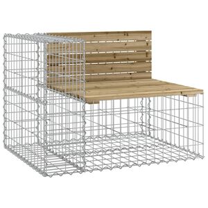 vidaXL Bancă de grădină design gabion 92x71x65,5 cm lemn pin impregnat