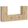 vidaXL Set dulap TV, 4 piese, stejar sonoma, lemn prelucrat