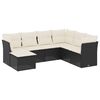 vidaXL Set canapele de grădină cu perne, 7 piese, negru, poliratan