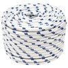 vidaXL Fr&acirc;nghie utilitară multifuncțională 12 mm 100 m Alb și albastru