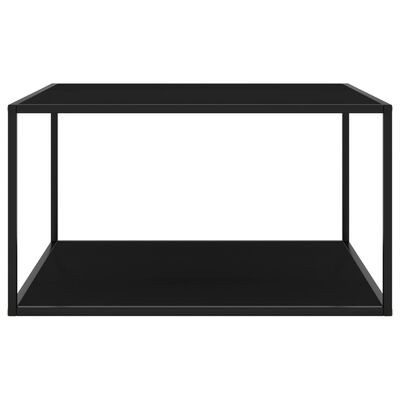 vidaXL Măsuță de cafea, neagră cu sticlă neagră, 90x90x50 cm