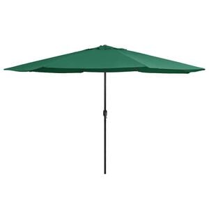 vidaXL Umbrelă de soare de grădină, st&acirc;lp metalic, verde, 390 cm