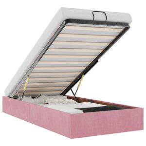 vidaXL Cadru pat otoman fără saltea roz 80x200 cm catifea