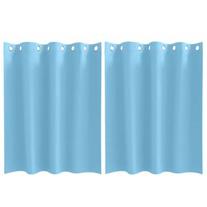 vidaXL Perdele Opaque cu Inel 2 buc. Albastru deschis 140 x 140 cm