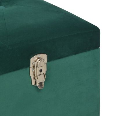 vidaXL Banchetă cu un compartiment de depozitare verde 105 cm catifea