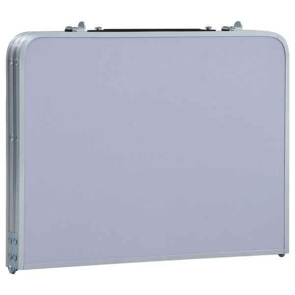 vidaXL Masă de camping pliabilă, alb, 60 x 40 cm, aluminiu