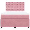 vidaXL Pat box spring cu saltea, roz, 140x200 cm, catifea