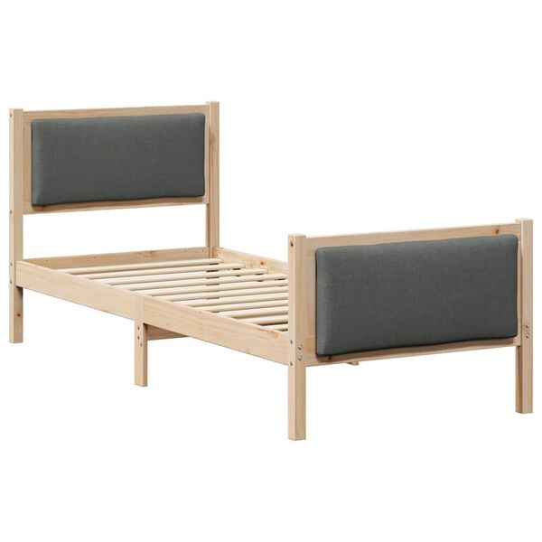 vidaXL Cadru de pat cu headboard Gri &icirc;nchis 80 x 200 cm țesătură
