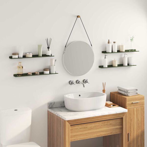 vidaXL Raft suspendat 4 pcs Verde măsliniu 60 x 8,5 x 2,5 cm Oțel