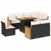 vidaXL Set mobilier grădină perne 9 piese negru poliratan/lemn acacia