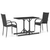 vidaXL Set mobilier de grădină, 3 piese, negru