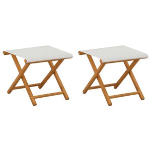 vidaXL Scaun de plajă 2 pcs Lemn de eucalipt masiv Crem