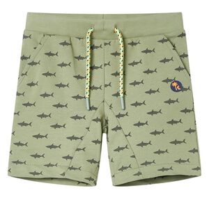 vidaXL Pantaloni scurți pentru copii cu șnur, kaki deschis, 116