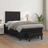 vidaXL Pat box spring cu saltea, negru, 120x190 cm, piele ecologică