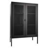 House Nordic Dulap cu vitrină Anna, cu ușă din plasă, negru