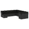 vidaXL Set canapele de grădină cu perne, 11 piese, negru, poliratan