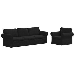 vidaXL Canapea 2 pcs Negru