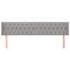 vidaXL Tăblie de pat cu aripioare gri deschis 183x16x78/88 cm textil