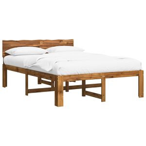 vidaXL Cadru de pat dublu cu spătar ROSTOCK natural 140 x 190 cm