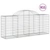 vidaXL Coșuri gabion arcuite 11 buc, 200x50x80/100 cm, fier galvanizat