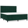 vidaXL Pat box spring cu saltea, verde &icirc;nchis, 180x200 cm, catifea