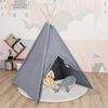 vidaXL Cort de copii teepee cu geantă, gri 120x120x150 cm, piersică