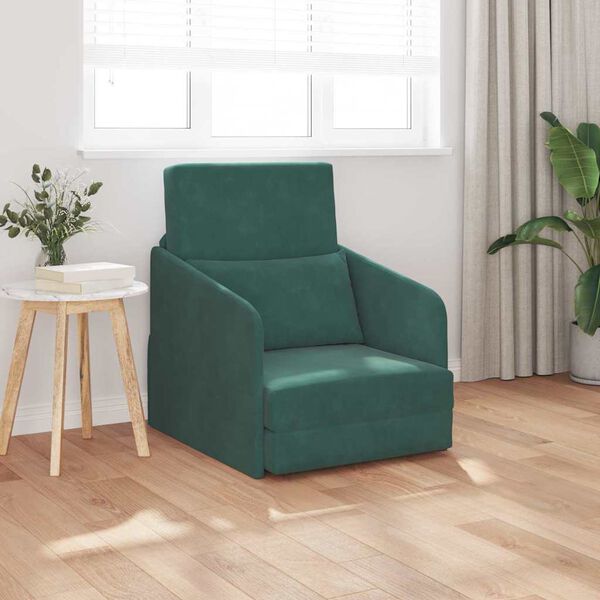 vidaXL Pat canapea Verde &icirc;nchis 65 x 80 x 83 cm Catifea