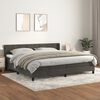 vidaXL Pat box spring cu saltea, gri &icirc;nchis, 200x200 cm, catifea