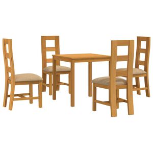 vidaXL Set de dining 5 buc. Bej Lemn de stejar masiv